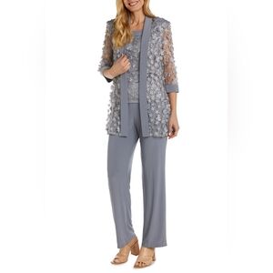 RM Richards 3-Piece Floral Applique Pants Set 9462